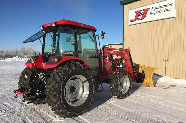 TYM Tractor with attachment and custom chains