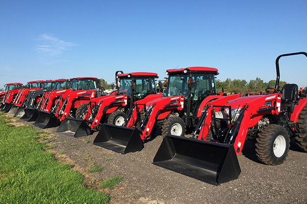Lineup of Tractors on J&J Lot